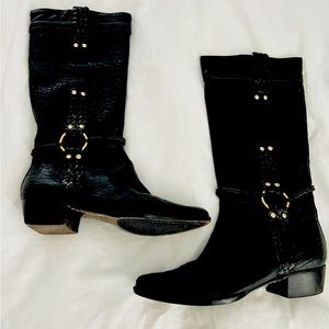 FENDI Black leather cowboy boots for Woman. Basically new.
